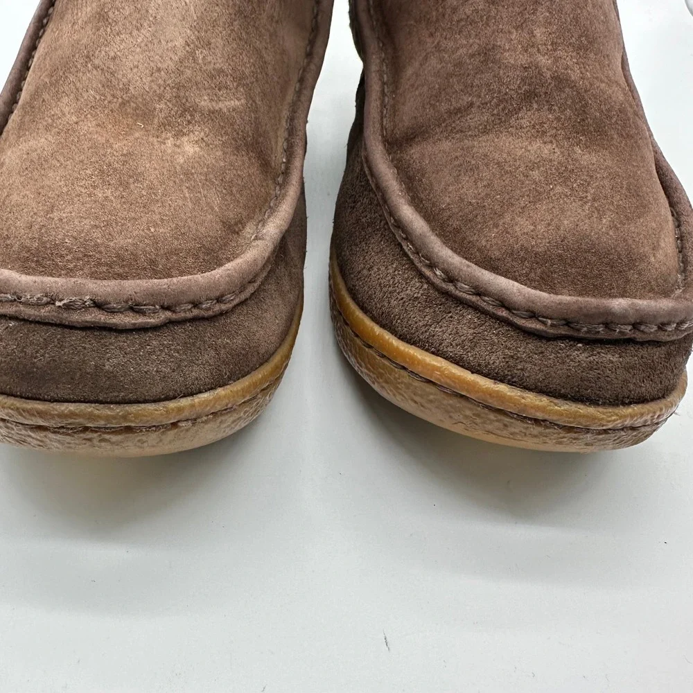 The North Face Alana Women Brown Suede Mid Knit Cuff Insulated Boots Size 8.5